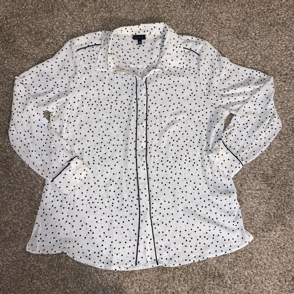 {who what wear} Polka dot button down blouse